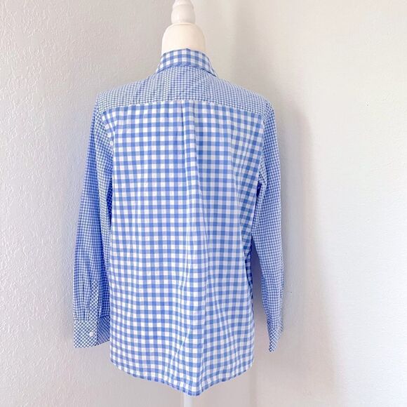 Talbots blue gingham button down - Picture 3 of 5
